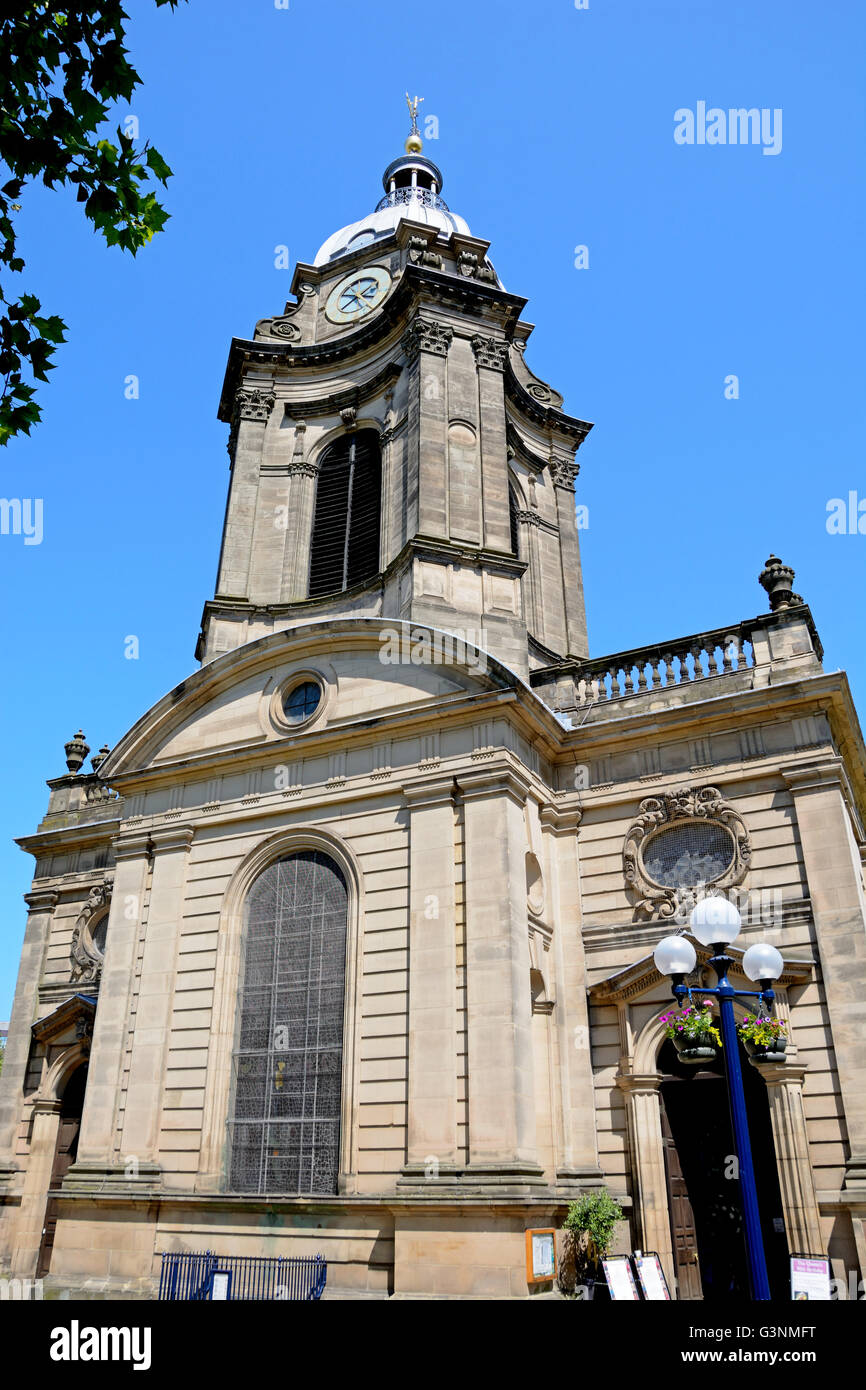 Vue de la cathédrale St Philips et clocher, Birmingham, Angleterre, Royaume-Uni, Europe de l'Ouest. Banque D'Images