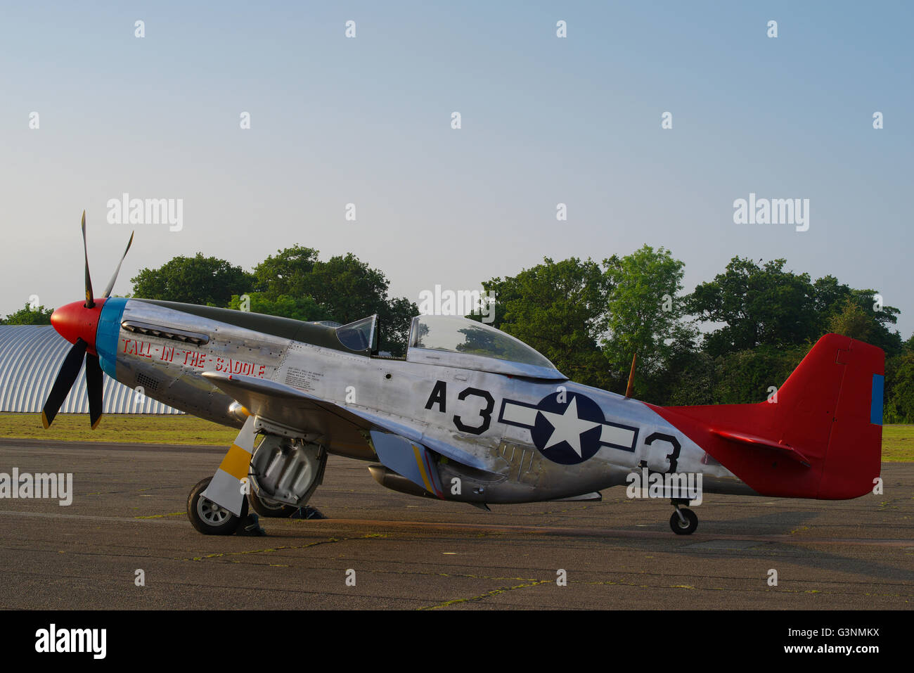 P-51D, Mustang, queue rouge, aviateurs de Tuskegee Banque D'Images