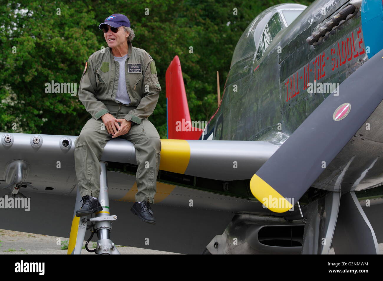 Peter Teichman,P-51D, Mustang, queue rouge, aviateurs de Tuskegee Banque D'Images