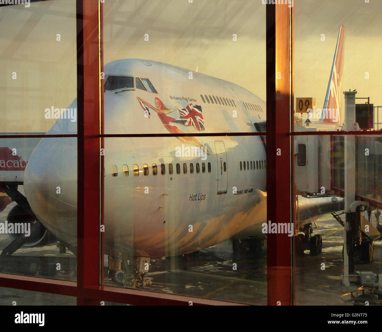 Virgin Atlantic 747 à La Havane Cuba 2015 Banque D'Images