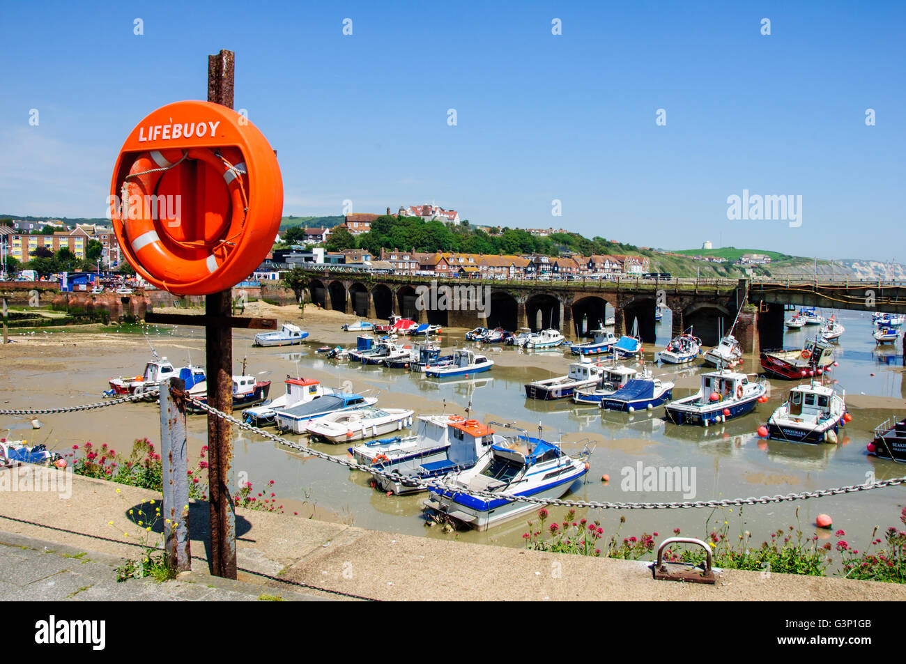Le port de Folkestone, Kent, Angleterre Banque D'Images