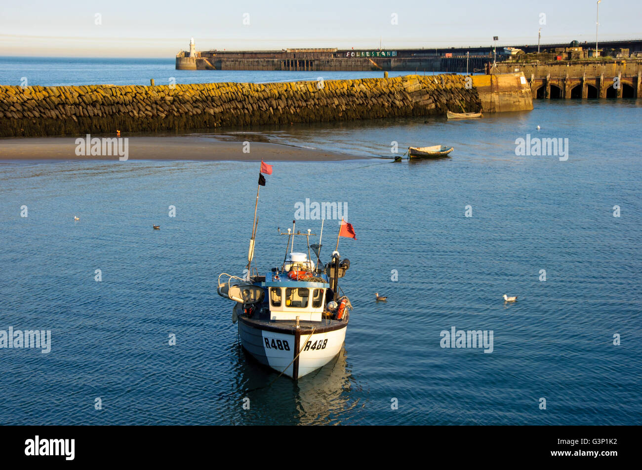 Le port de Folkestone, Kent, Angleterre Banque D'Images