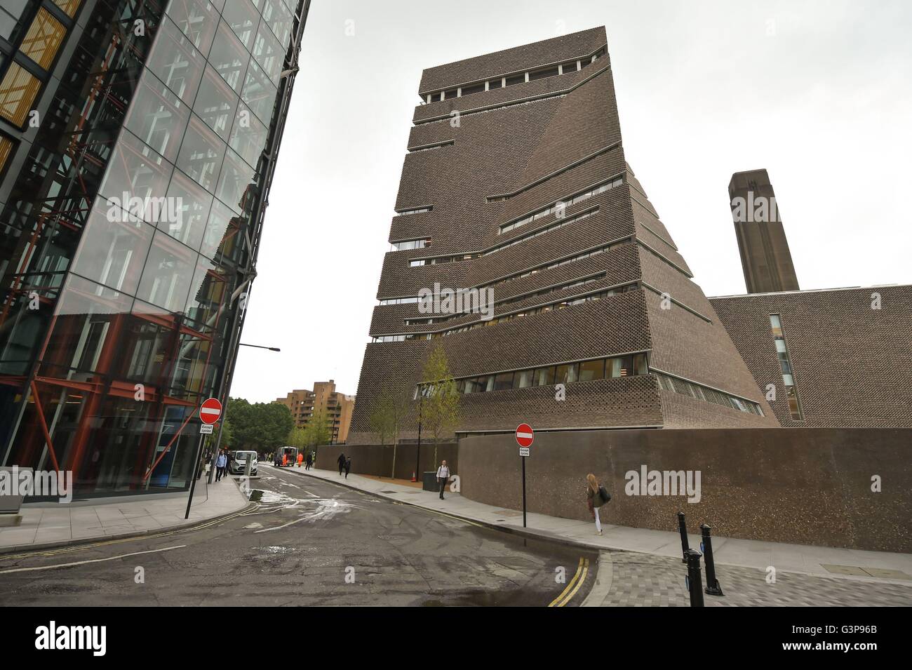 Une vue générale du nouveau commutateur Chambre extension de la Tate Modern, à Southwark, Londres. Banque D'Images