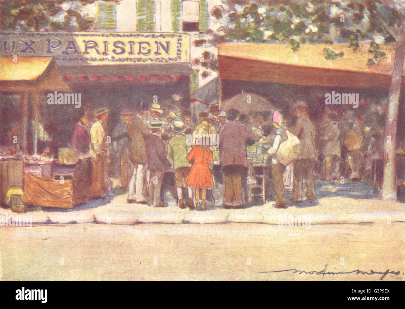 PARIS : Curiosité, antique print 1909 Banque D'Images