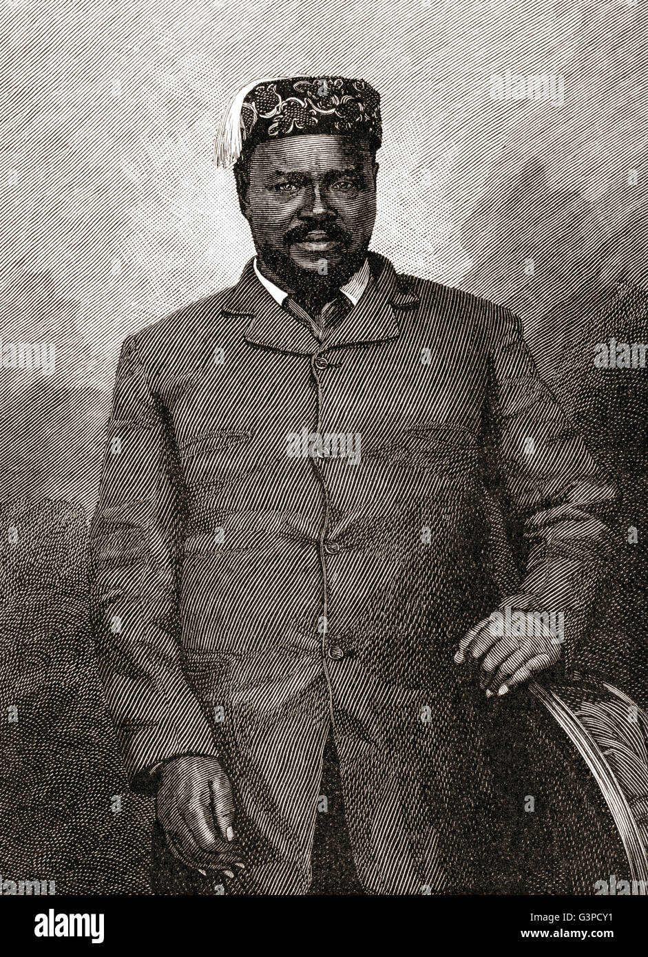 Cetshwayo kaMpande, ch. 1826 - 1884. Roi de la Zulu Kingdom et son chef pendant la guerre de 1879 Anglo-Zulu. Banque D'Images