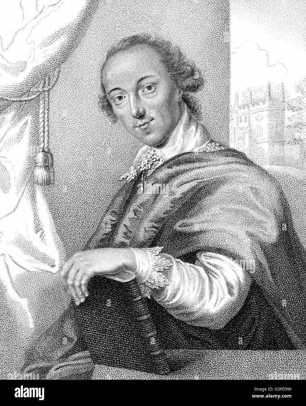 Horatio ou Horace Walpole, 4e comte d'Orford, 1717-1797, un historien d'art anglais, homme de lettres, antiquaire et politique whig Banque D'Images