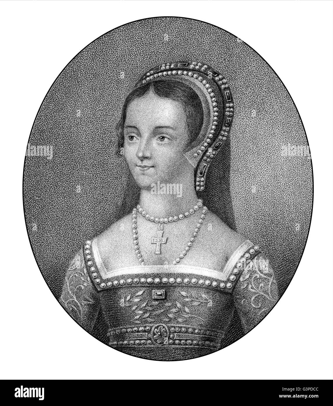 Catherine Parr, 1512-1548, reine d'Angleterre et d'Irlande, le dernier wive du Roi Henry VIII. Banque D'Images