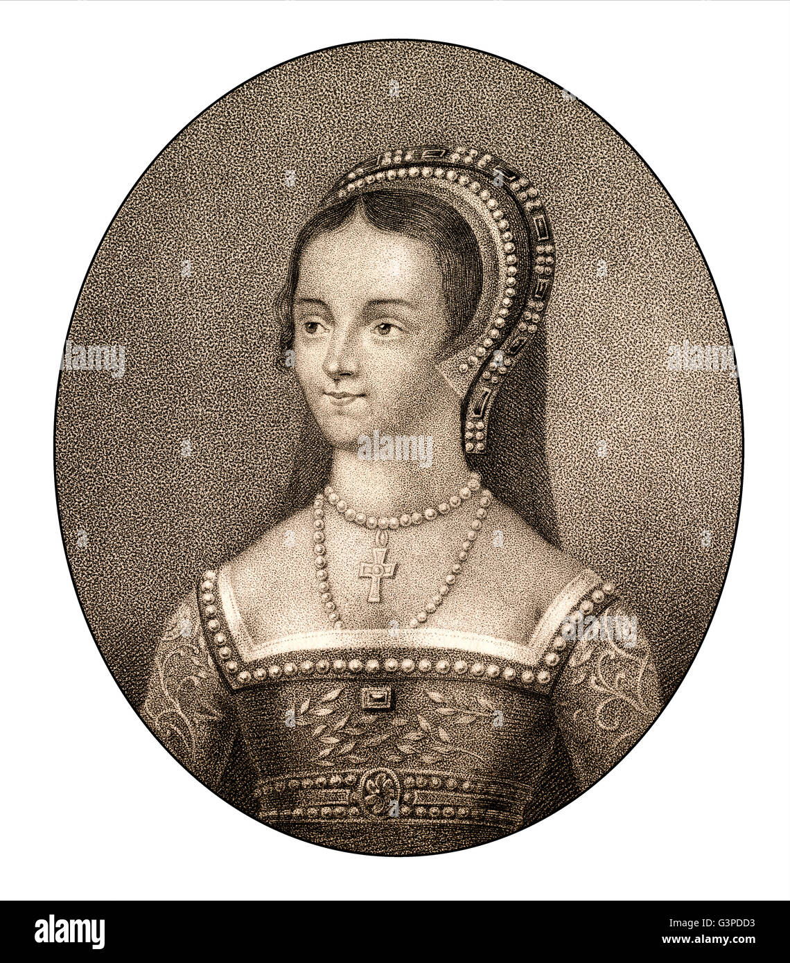 Catherine Parr, 1512-1548, reine d'Angleterre et d'Irlande, le dernier wive du Roi Henry VIII. Banque D'Images