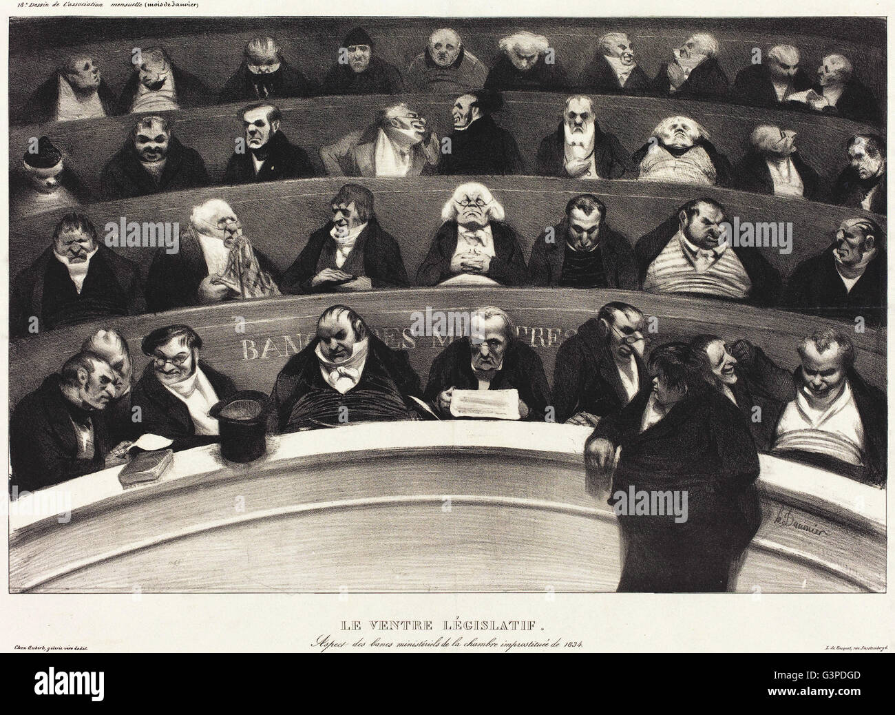 Honoré Daumier - Le Ventre législatif (le ventre législatif) - National Gallery of Art, Washington DC Banque D'Images
