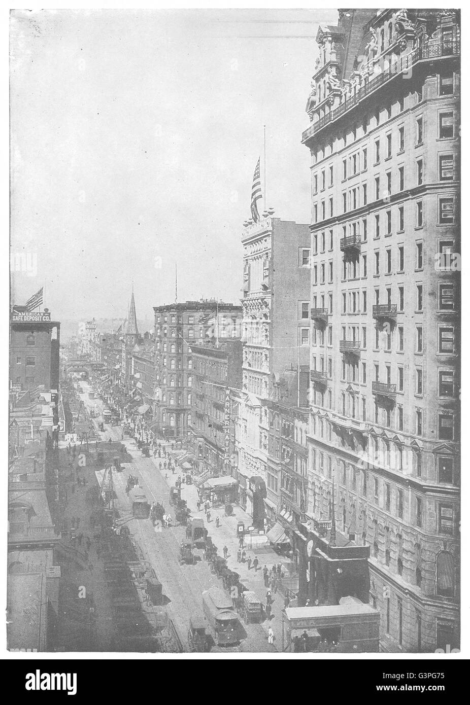 NEW YORK : à l'ouest, 42e Rue, Manhattan Hotel, antique print 1907 Banque D'Images