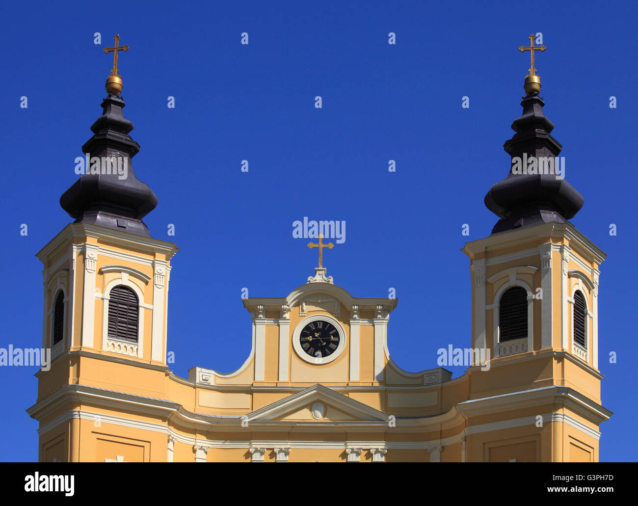Roumanie, Crişana, Oradea, cathédrale catholique romaine, Banque D'Images