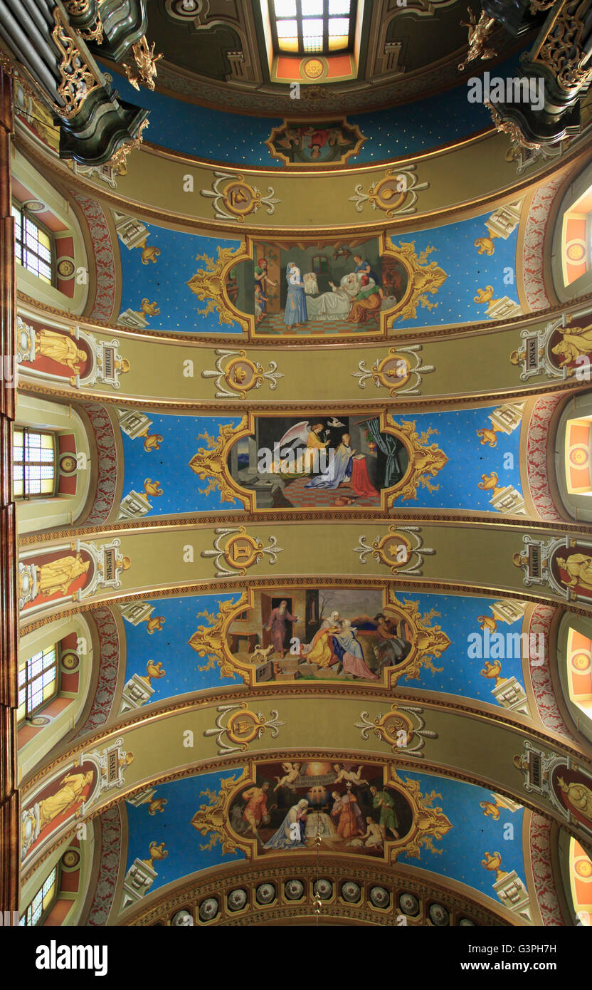 Roumanie, Crişana, Oradea, cathédrale catholique romaine, de l'intérieur, Banque D'Images