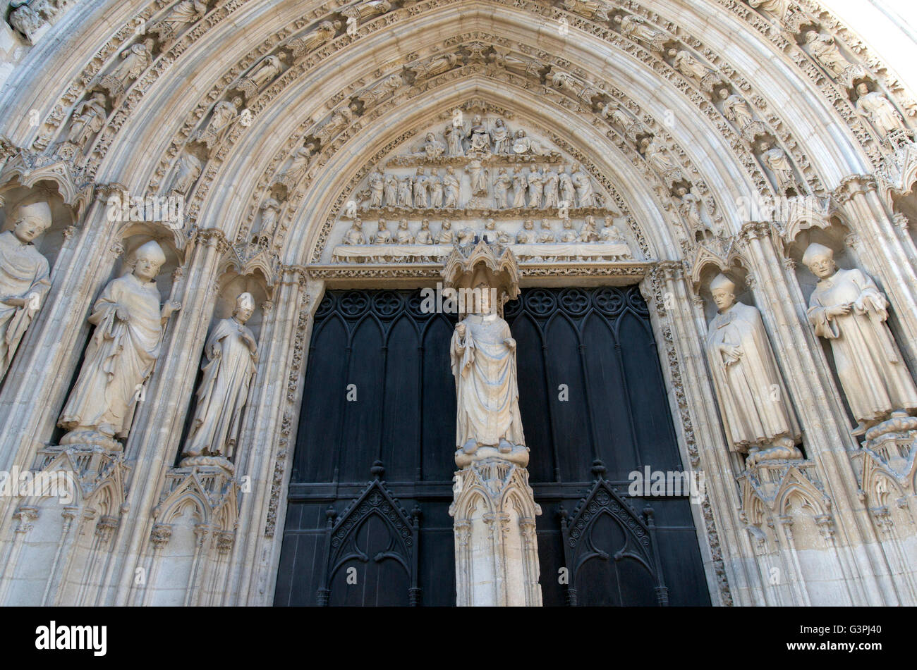 Portail, détail, Cathédrale St André, Bordeaux, Gironde, France, Europe Banque D'Images