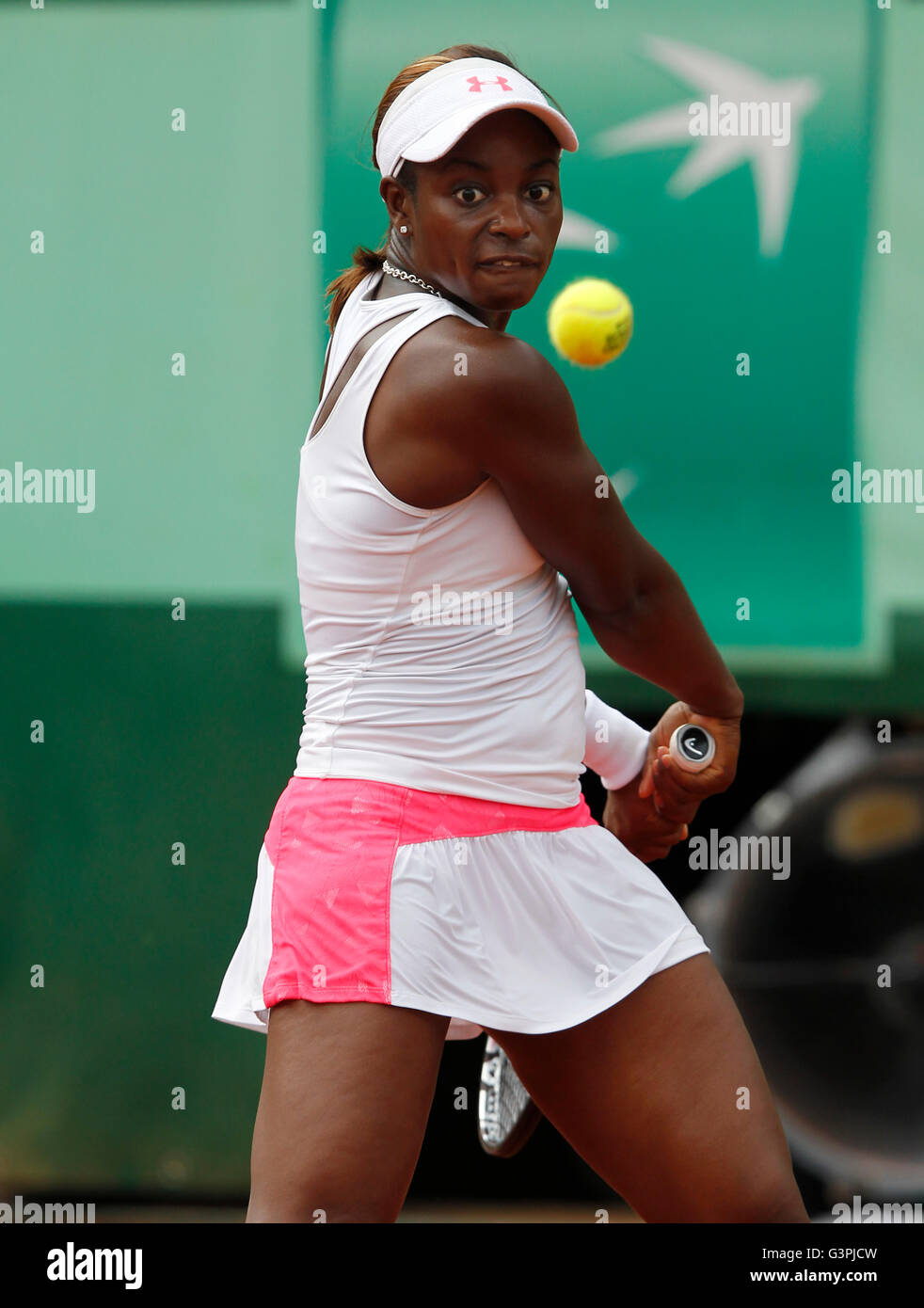 Sloane Stephens, USA, Open de France 2012, tournoi du Grand Chelem de tennis de l'ITF, Roland Garros, Paris, France, Europe Banque D'Images