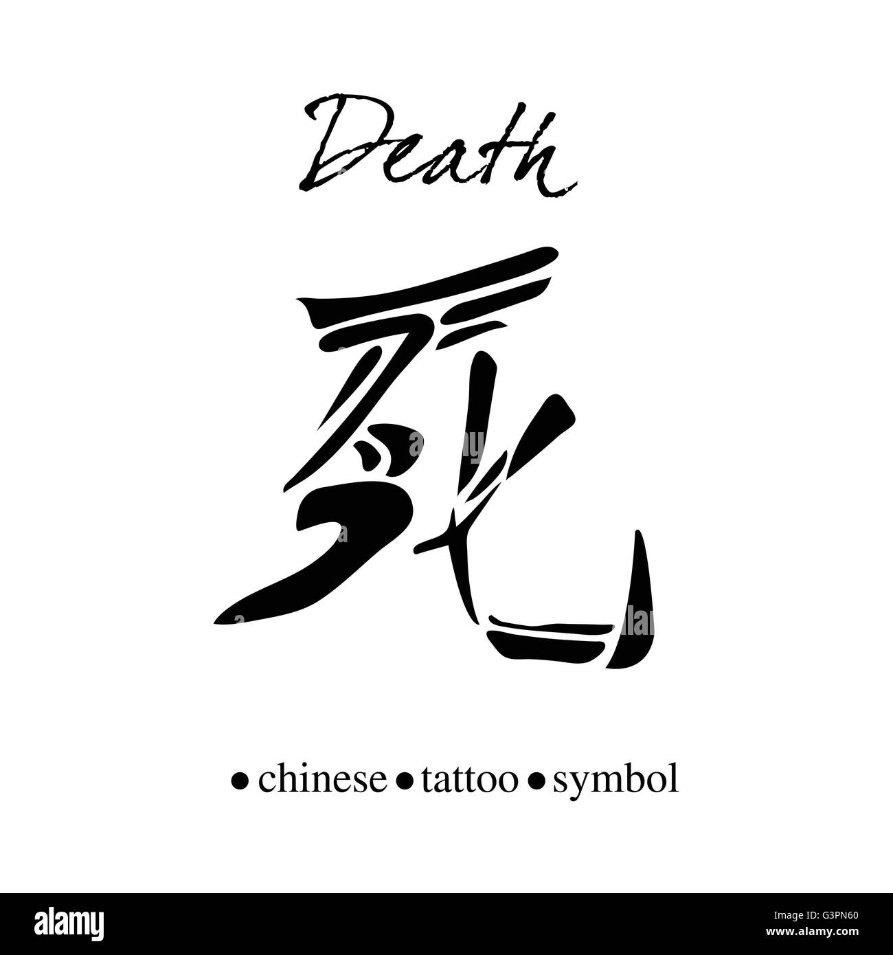 Calligraphie chinoise pour la mort Illustration de Vecteur