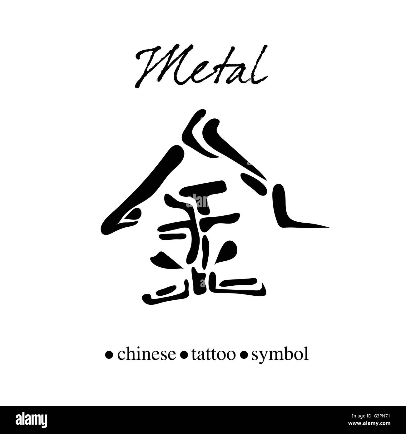 Caractère chinois Calligraphie pour metal Illustration de Vecteur