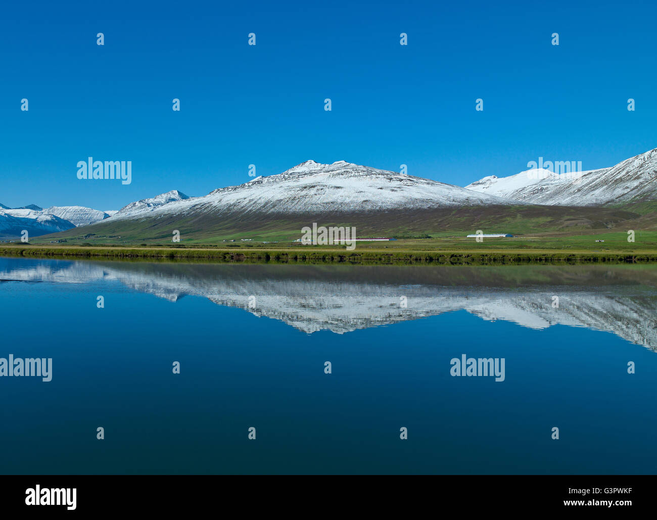 Paysage pittoresque, Dalvik, Eyjafjordur, Islande Banque D'Images