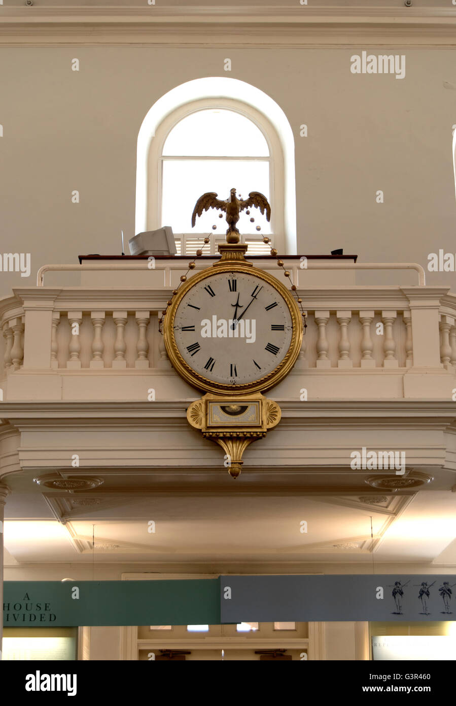 Historique de Boston state house interior réveil Banque D'Images