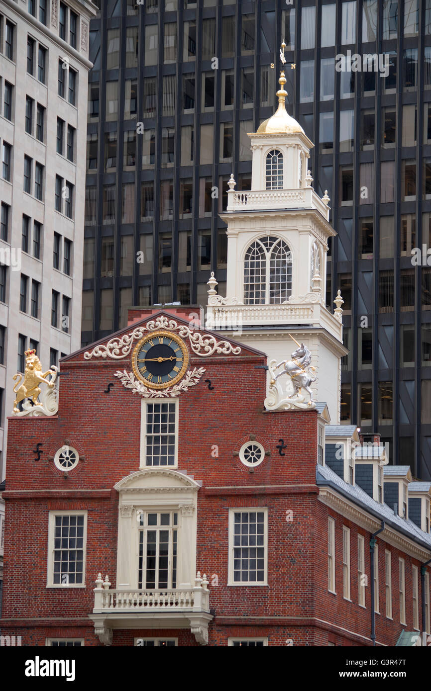 Historique de Boston state house Banque D'Images