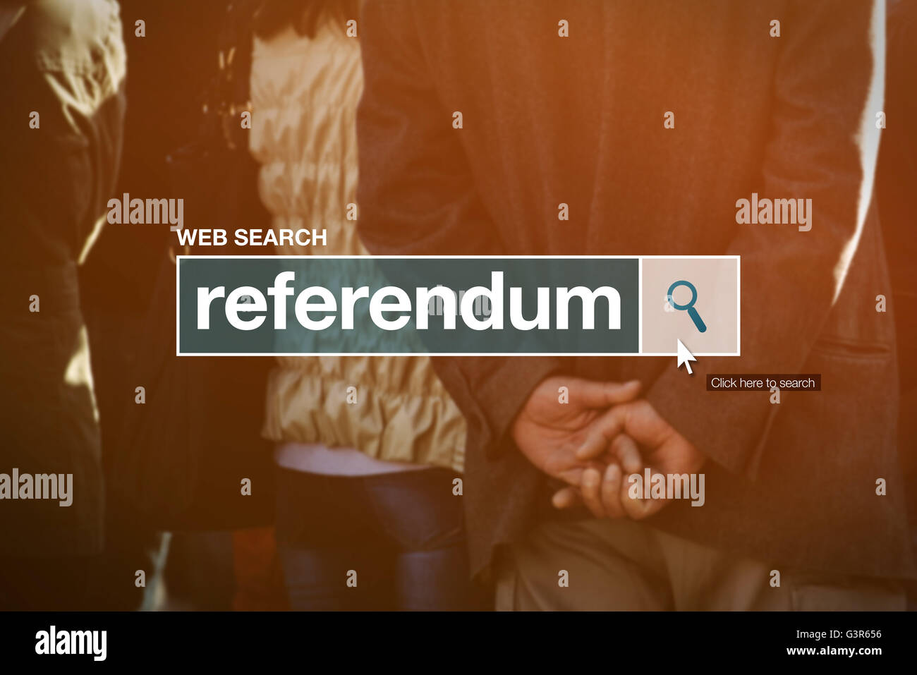 Barre de recherche web référendum Glossaire Terme dans internet glossaire. Banque D'Images