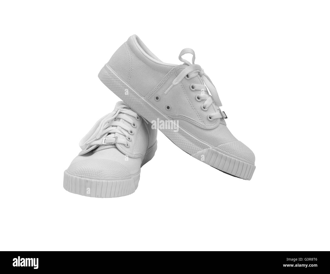 Chaussures Blanc isolé sur fond blanc. Banque D'Images