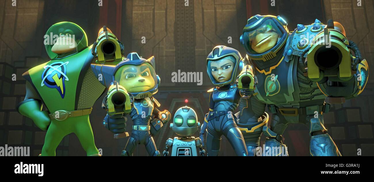 Ratchet et Clank Année : 2016 USA Réalisateur : Kevin Munroe, Jericca Cleland Animation Banque D'Images