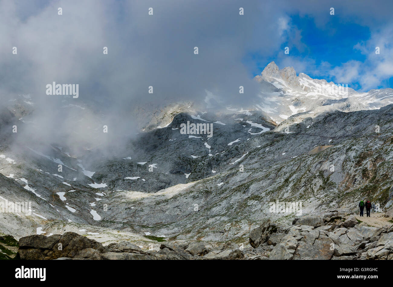 Picos de Europa. Massif Central, Secteur Horcados rojos. Cantabria, Espagne, Europe Banque D'Images