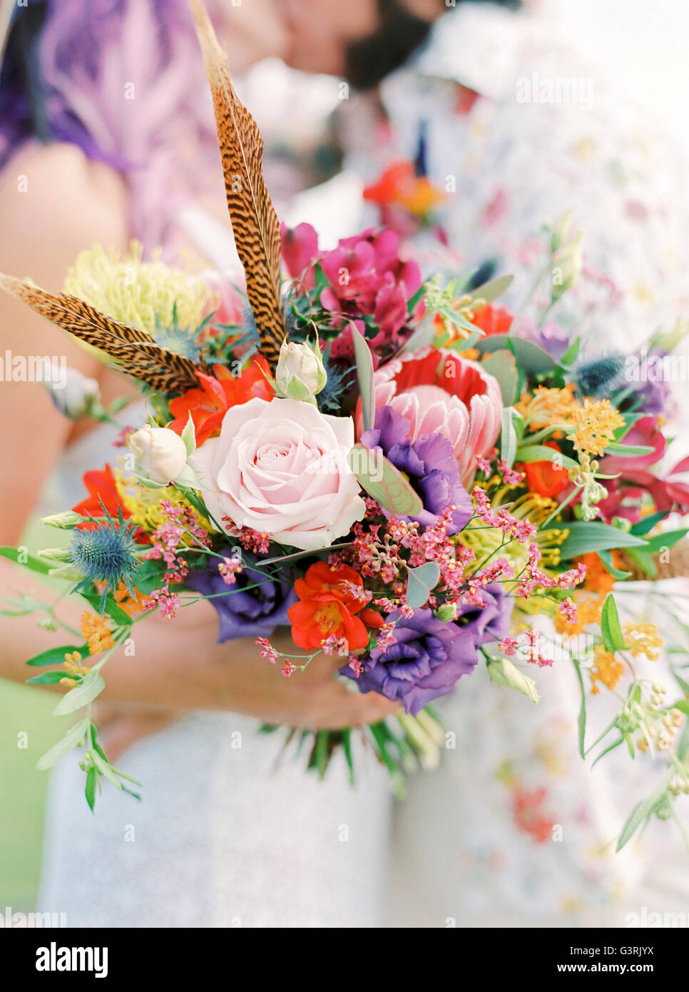 La Suède, près de mariage hippie au bouquet Banque D'Images