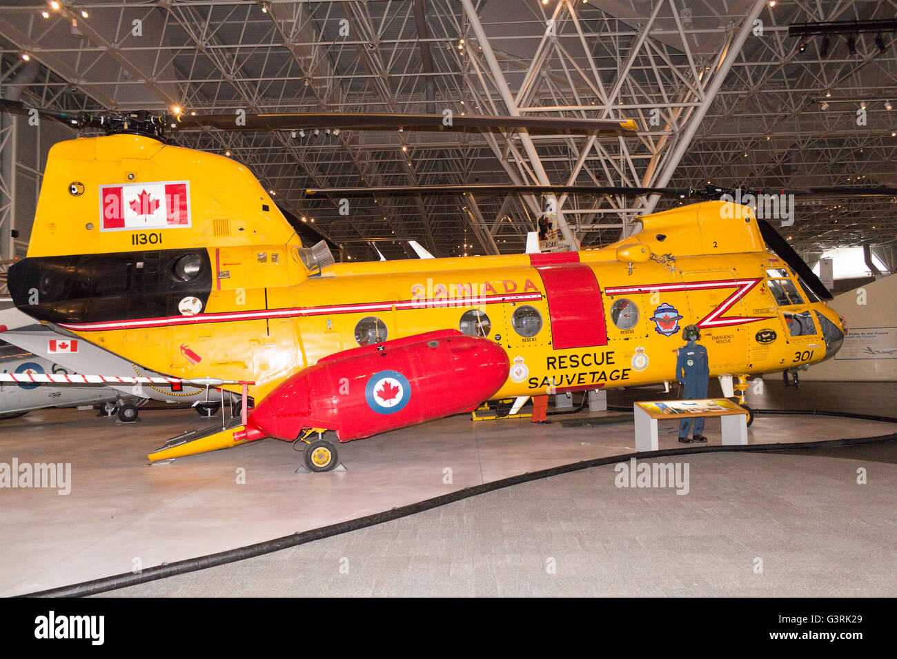 Boeing CH-113 Labrador hélicoptère de sauvetage à l'affiche au Musée aéronautique et spatial du Canada à Ottawa, Ontario, Canada Banque D'Images