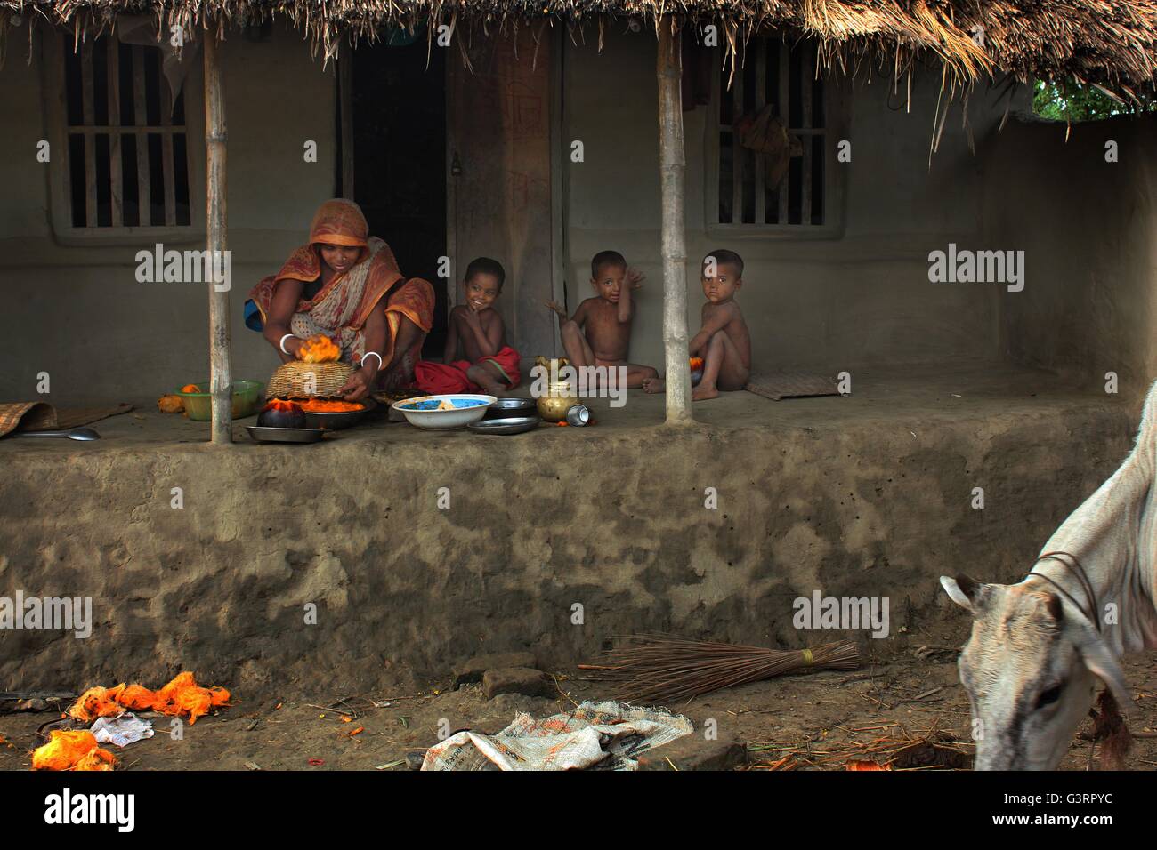 La vie du village.Khulna, Bangladesh. Banque D'Images