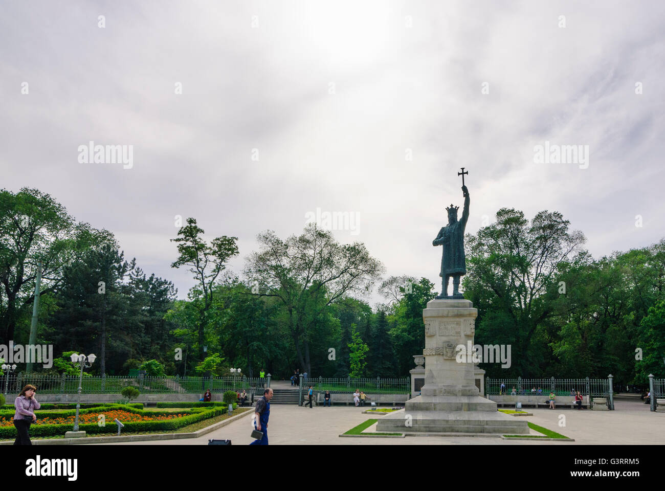 Statue de Stefan cel Mare, Moldova, Chisinau (Kischinjow , ,) Banque D'Images