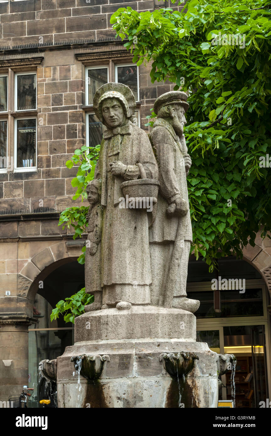 La fontaine Lamberti, à Münster, Allemagne NRW. Banque D'Images