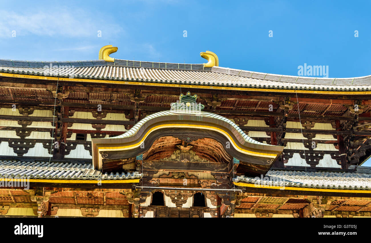 Grande salle du Bouddha de Temple Todai-ji à Nara Banque D'Images