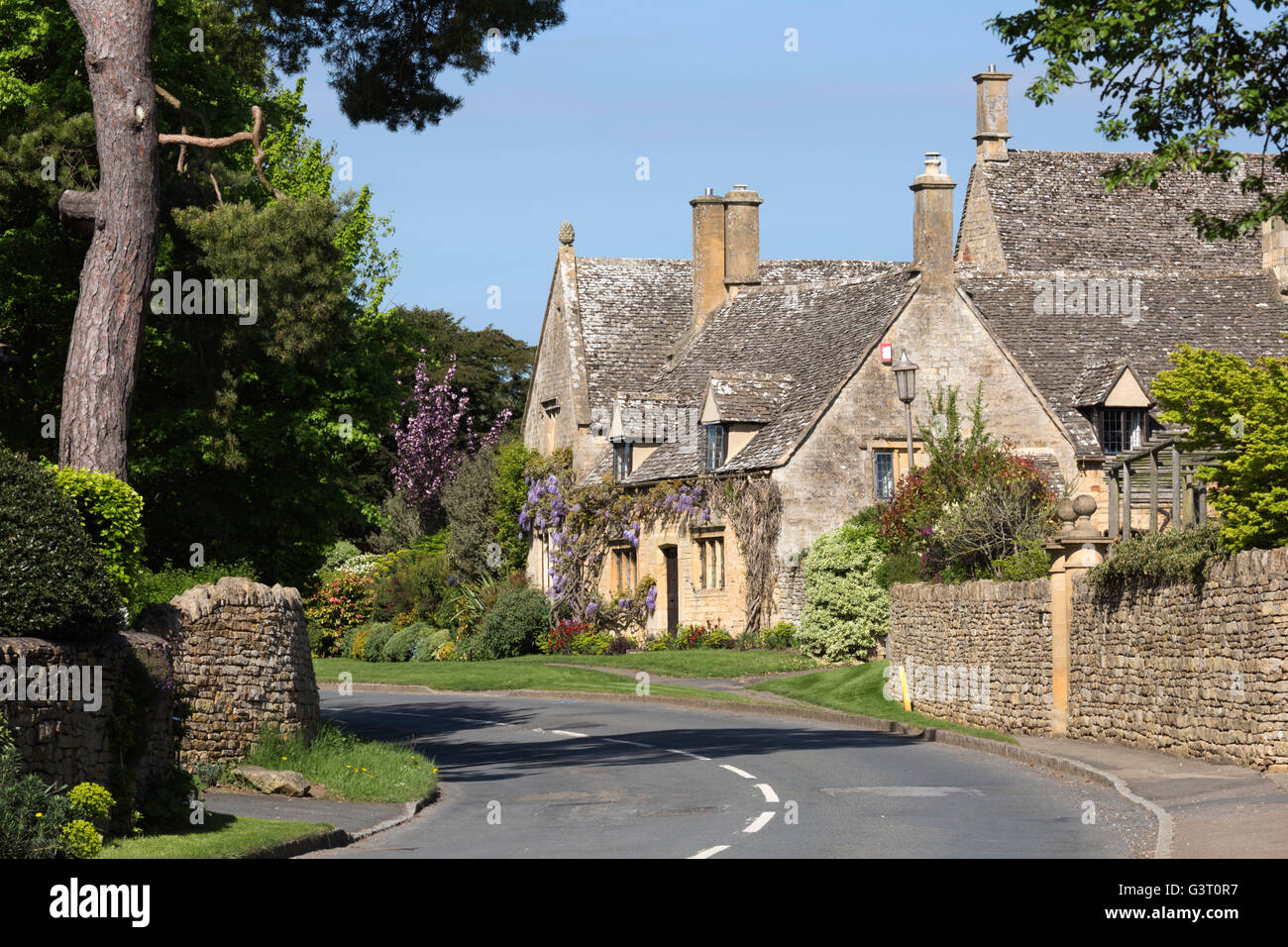 Cottage en pierre de Cotswold, Chipping Campden, Cotswolds, Gloucestershire, Angleterre, Royaume-Uni, Europe Banque D'Images