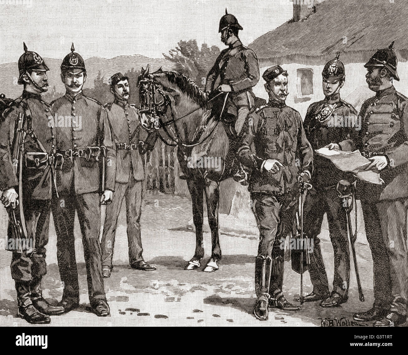 Les officiers et les hommes de la police royale irlandaise au 19e siècle, les forces de police du Royaume-Uni en Irlande jusqu'en 1922. Banque D'Images