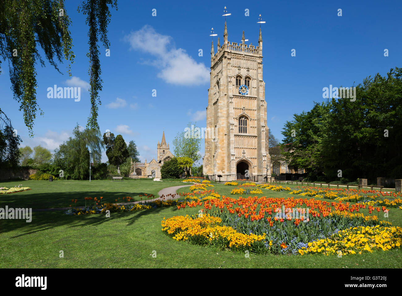 Le Clocher à Abbey Park, Evesham, Worcestershire, Angleterre, Royaume-Uni, Europe Banque D'Images