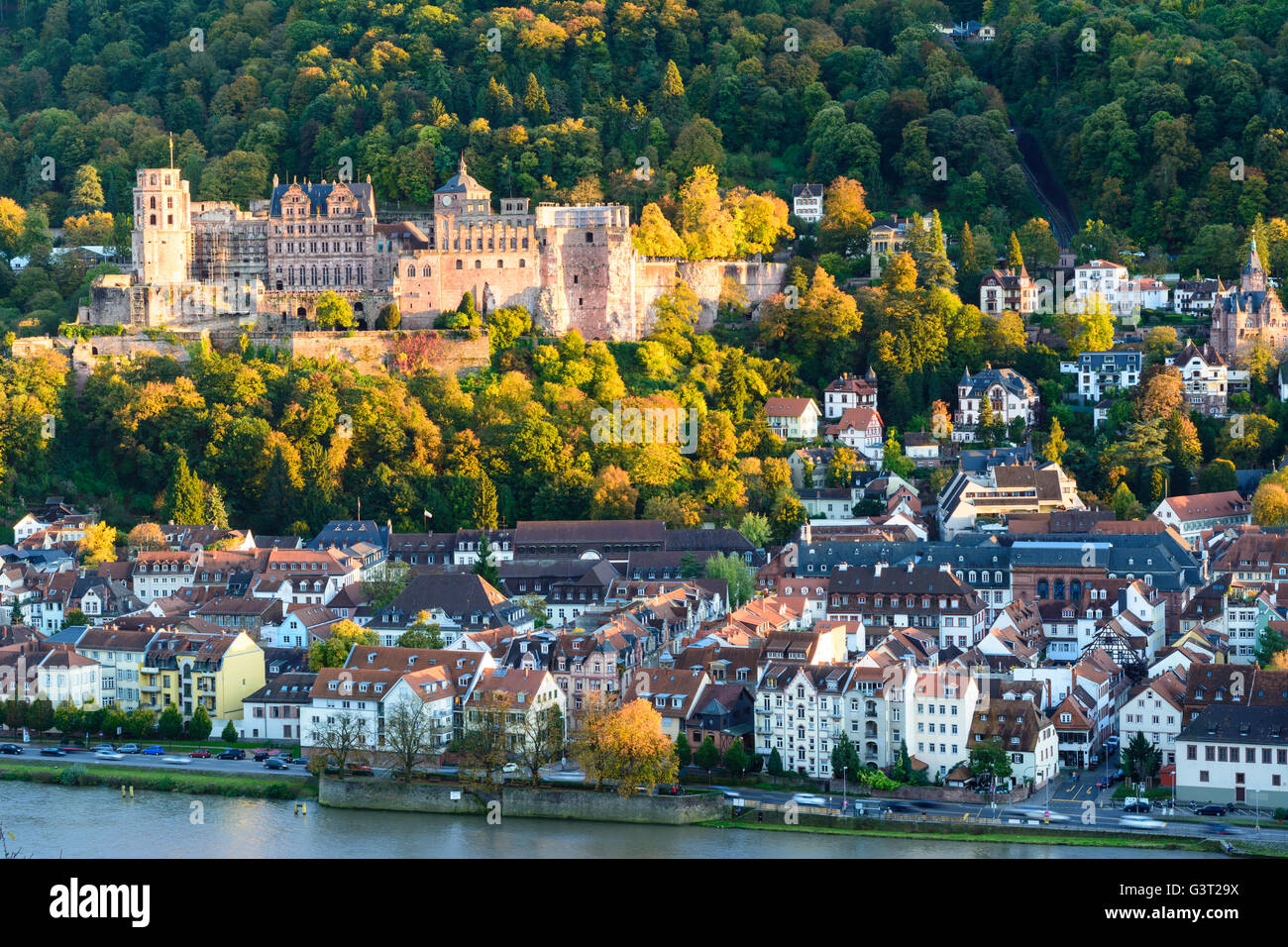 Vieille ville , château, Allemagne, Bade-Wurtemberg, Kurpfalz, Heidelberg Banque D'Images