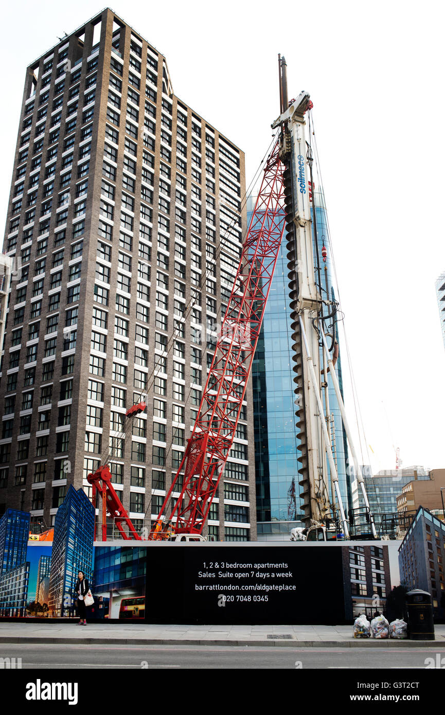 Whitechapel chantier où les appartements sont en cours de construction. Banque D'Images