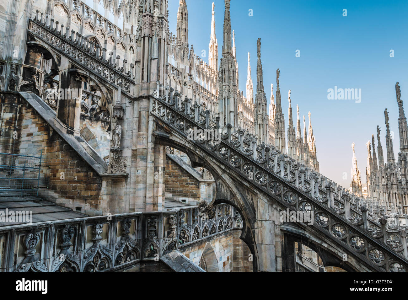 Toit de la cathédrale de Milan Banque D'Images