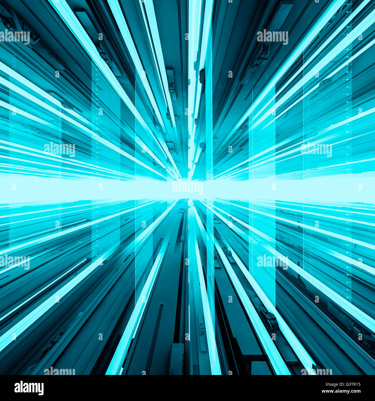 Abstract tech horizon / 3D illustration de la technologie avancée Résumé Contexte Banque D'Images