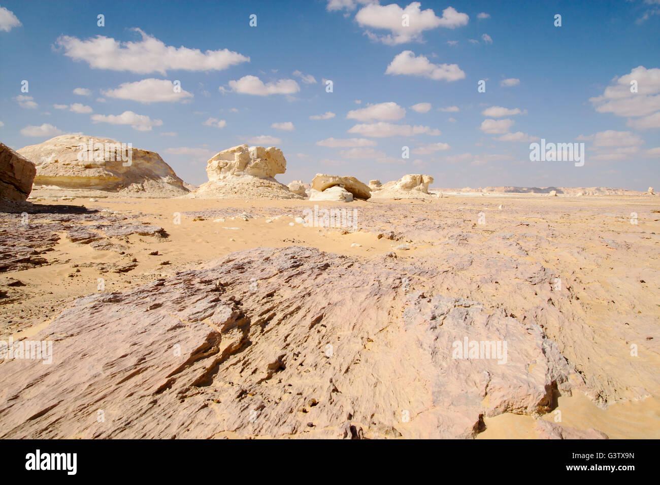 Rock formation dans le désert blanc, Egypte Banque D'Images