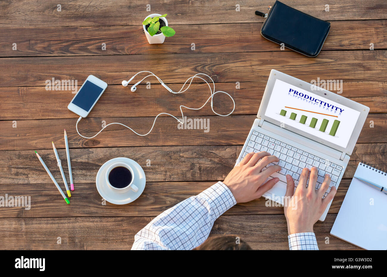 Father Vintage Table Bois Vue de dessus Banque D'Images