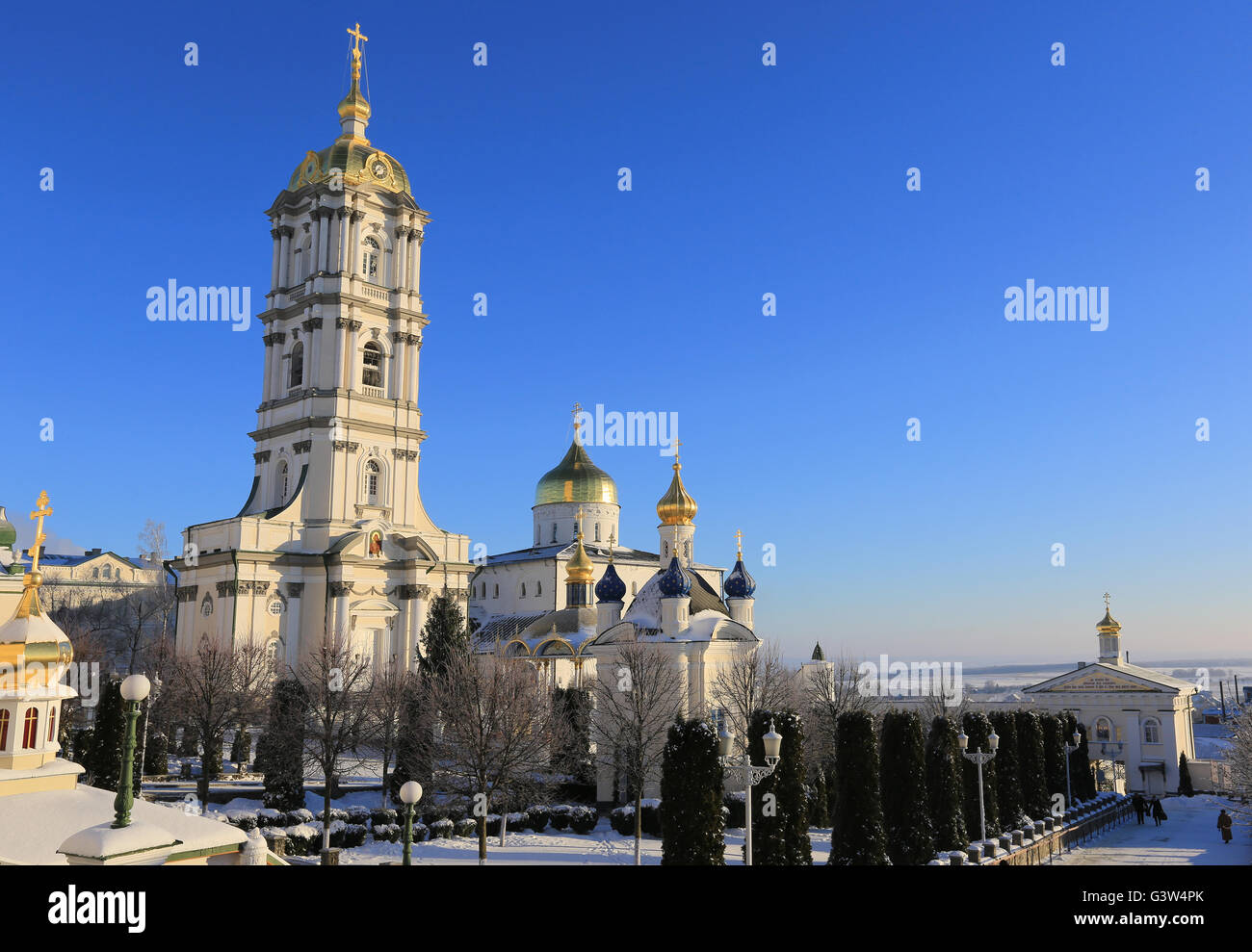 L'Pochaev à Laure de la belle journée d'hiver, l'Ukraine Banque D'Images