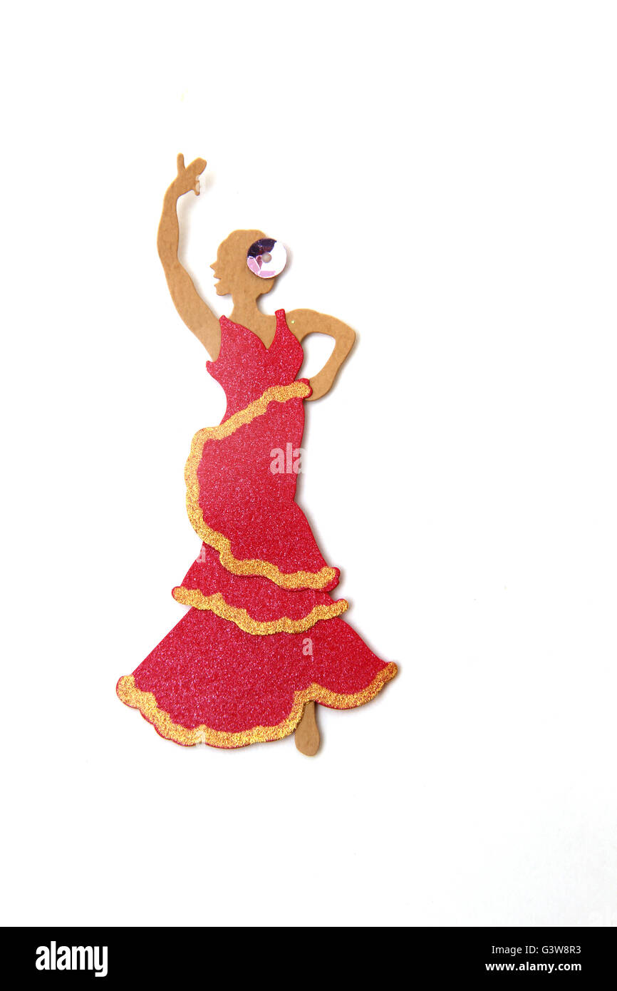 Autocollant espagnol d'une danseuse de flamenco Banque D'Images