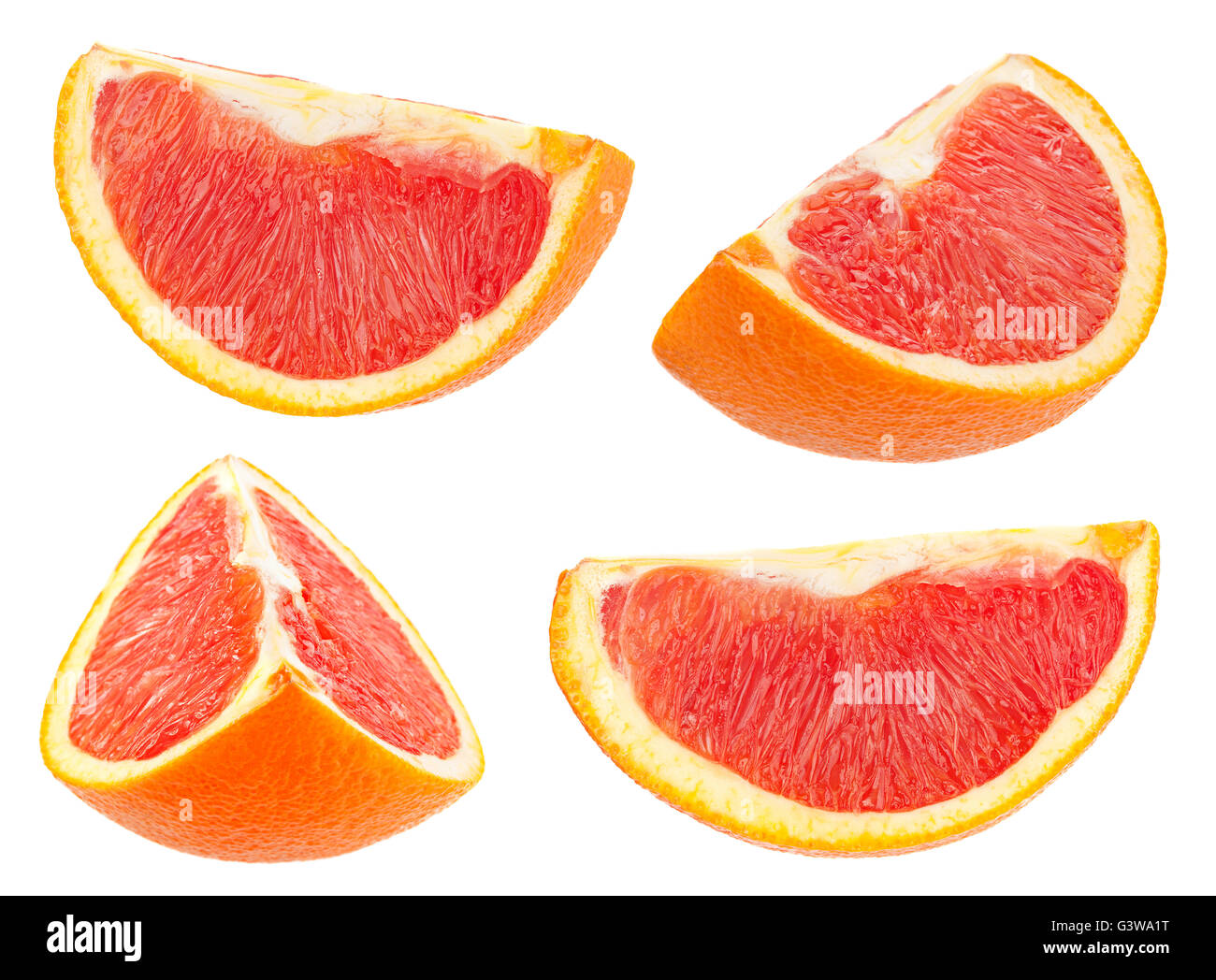 Fruits orange rouge collection isolated on white Banque D'Images