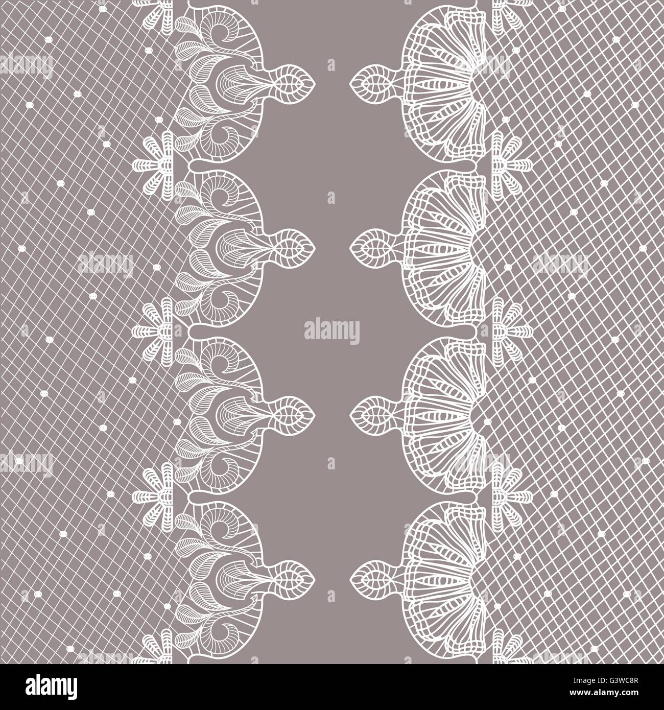 Transparente dentelle motif ornemental verticale Illustration de Vecteur