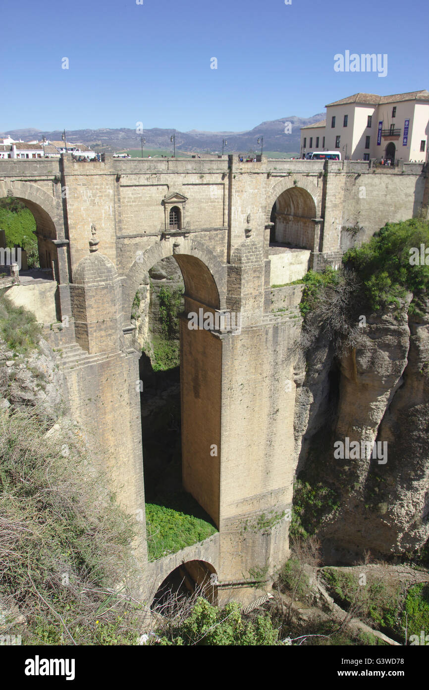 Ronda, Puente Nuevo et El Tajo canyon. Andalousie, Espagne Banque D'Images