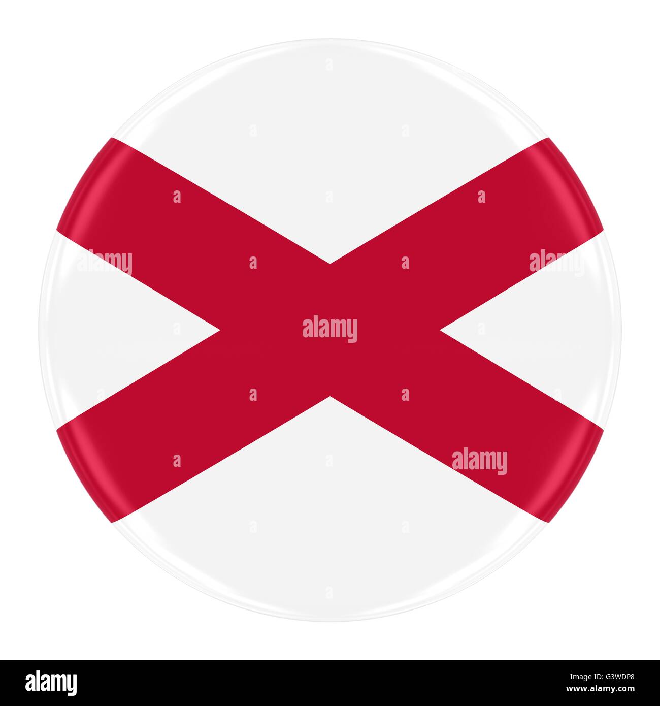 Badge Drapeau Irlande du Nord - Pavillon de l'Irlande du Nord isolé sur blanc Bouton Banque D'Images