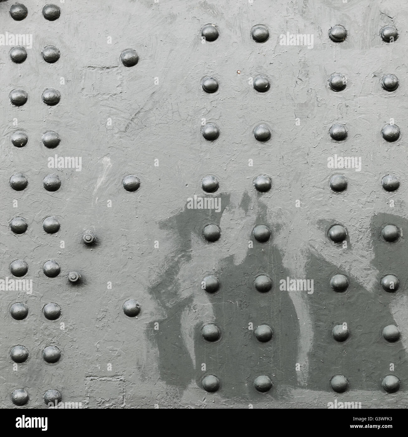 Abstrait carré gris foncé metal texture de fond avec des rivets Banque D'Images