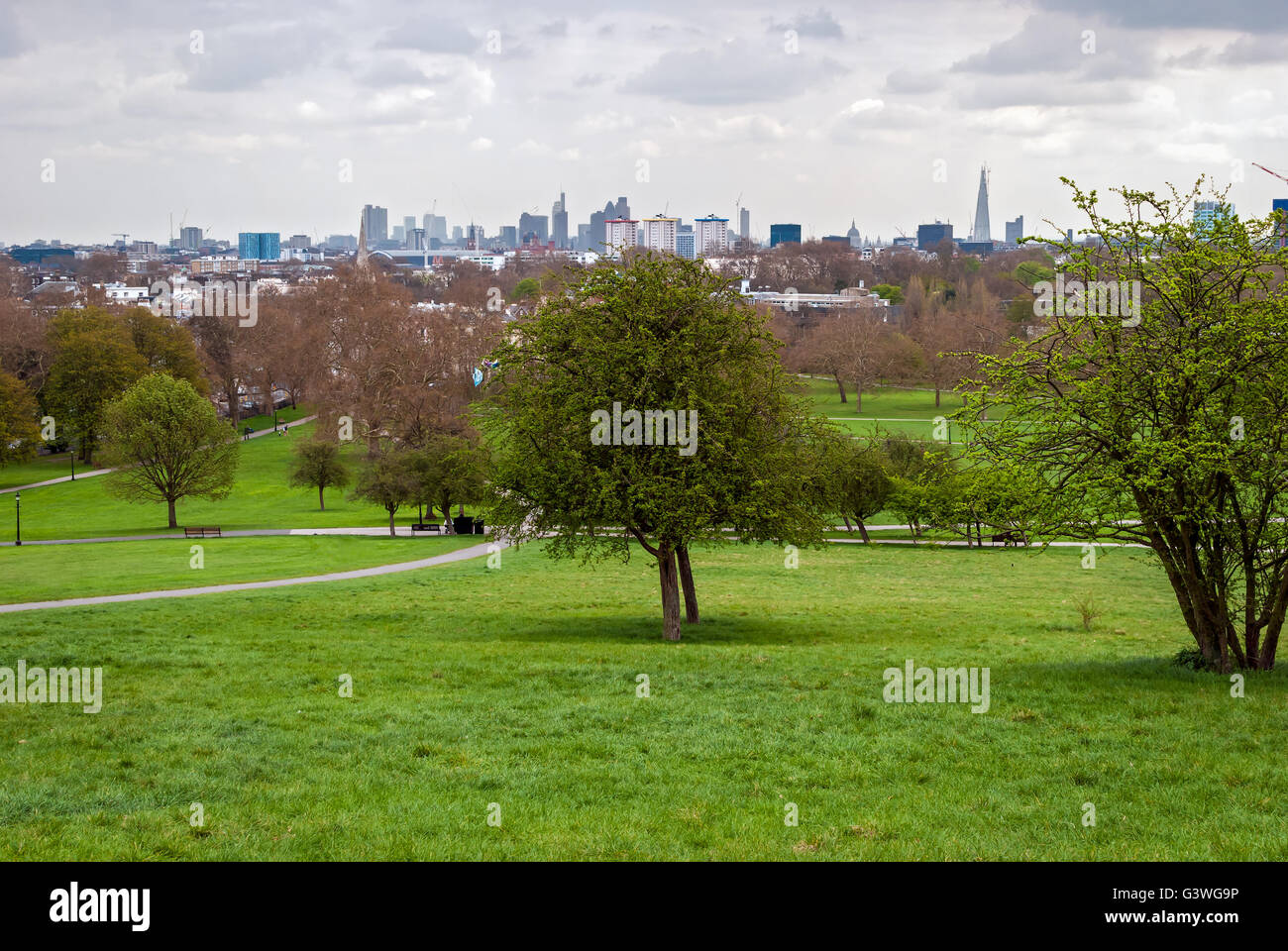 Londres, Skyline panorama de Primrose Hill Banque D'Images